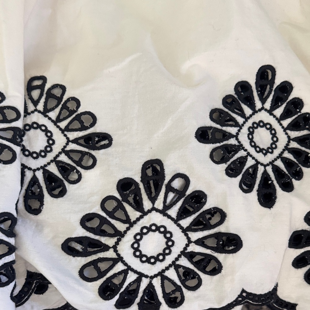 Universal Thread White Sleeveless Midi Dress with Black Floral Accents - Picture 2 of 5